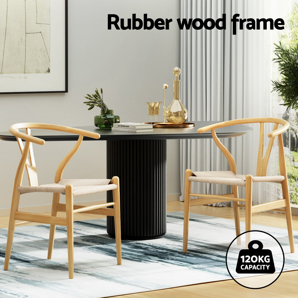 Locke Rattan Dining Chair Set of 2 – Natural