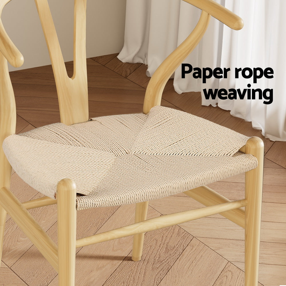 Locke Rattan Dining Chair Set of 2 – Natural