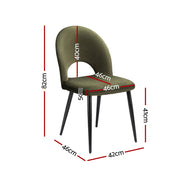 Kieran Velvet Dining Chair Set of 2 – Green