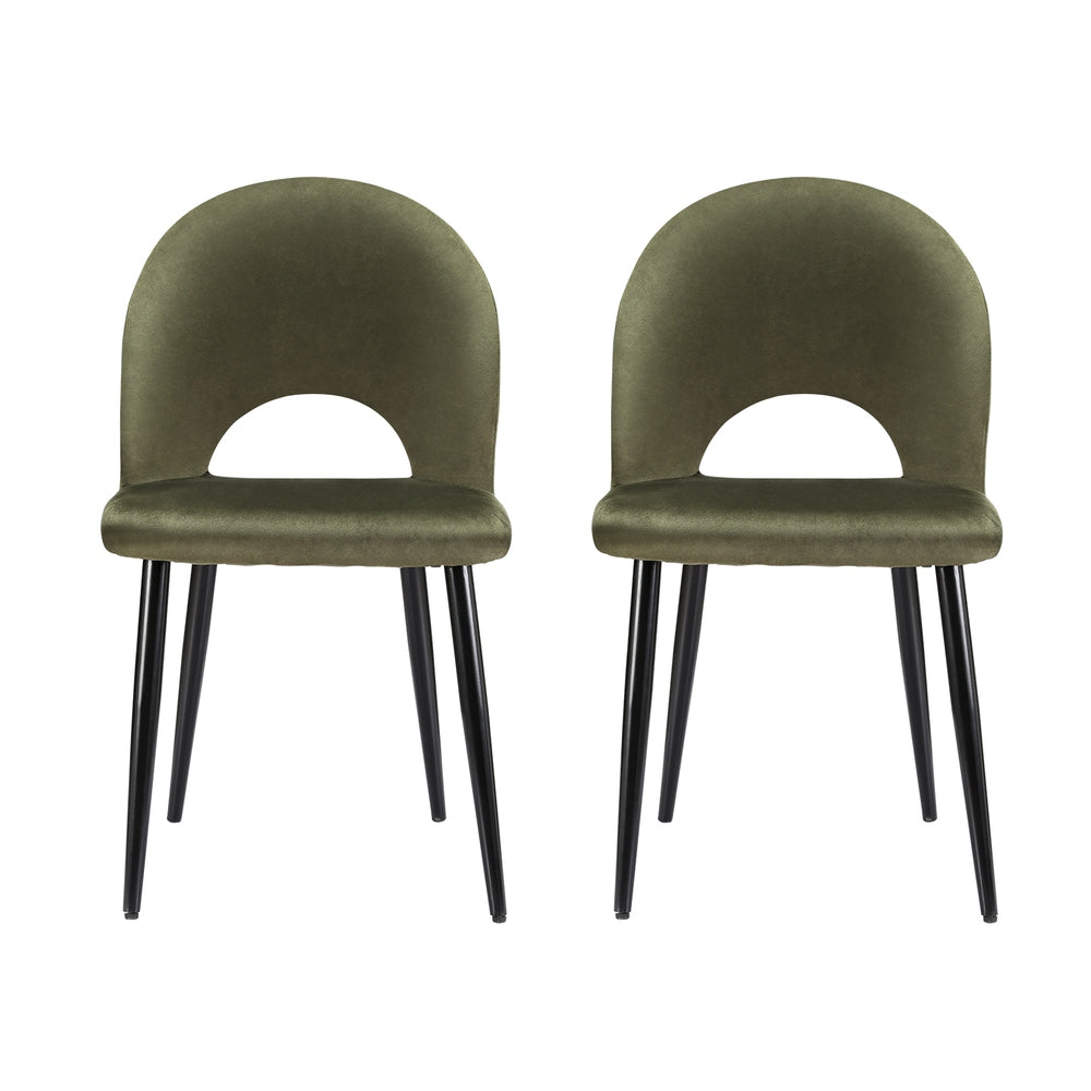 Kieran Velvet Dining Chair Set of 2 – Green