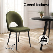 Kieran Velvet Dining Chair Set of 2 – Green