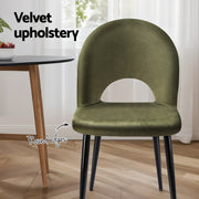 Kieran Velvet Dining Chair Set of 2 – Green