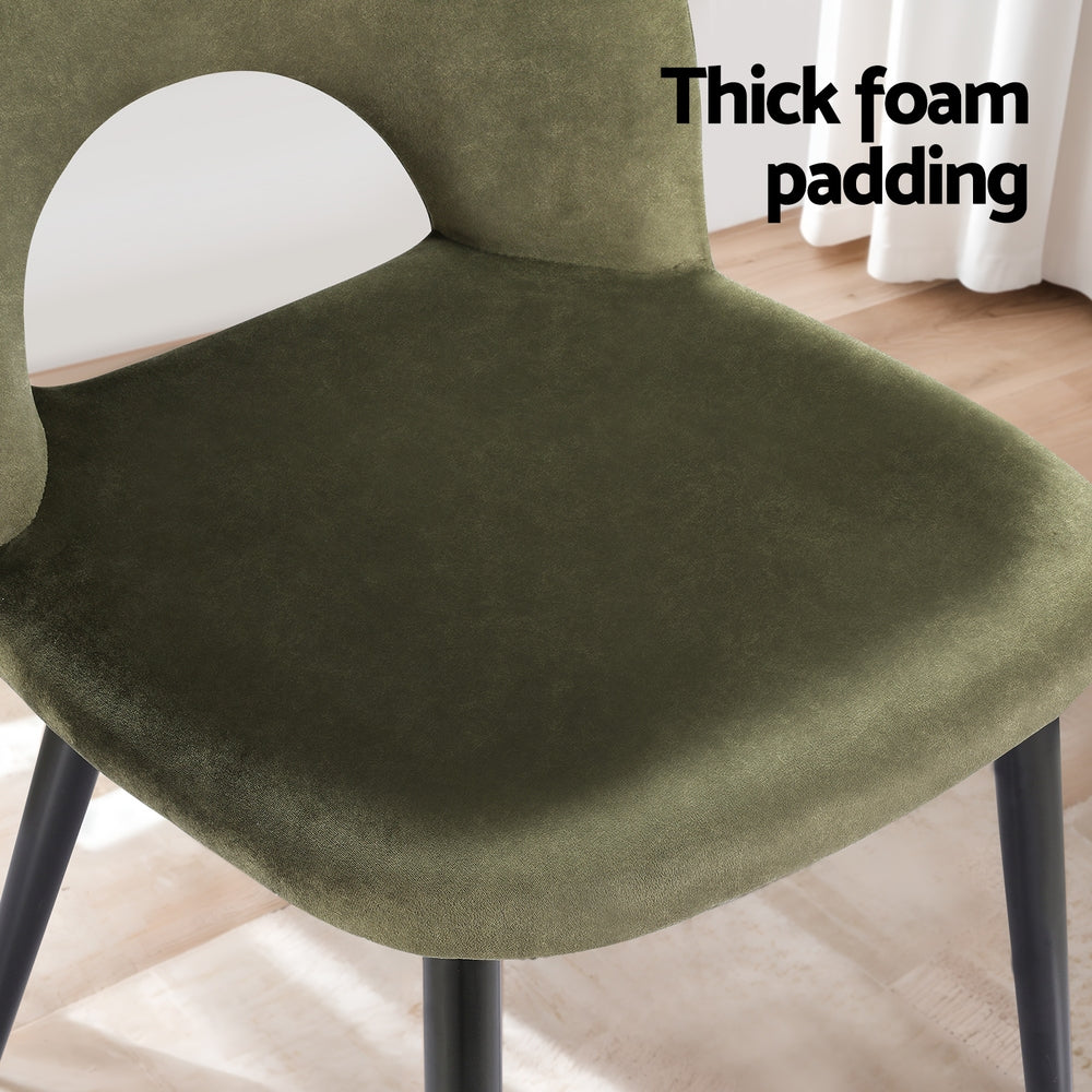 Kieran Velvet Dining Chair Set of 2 – Green