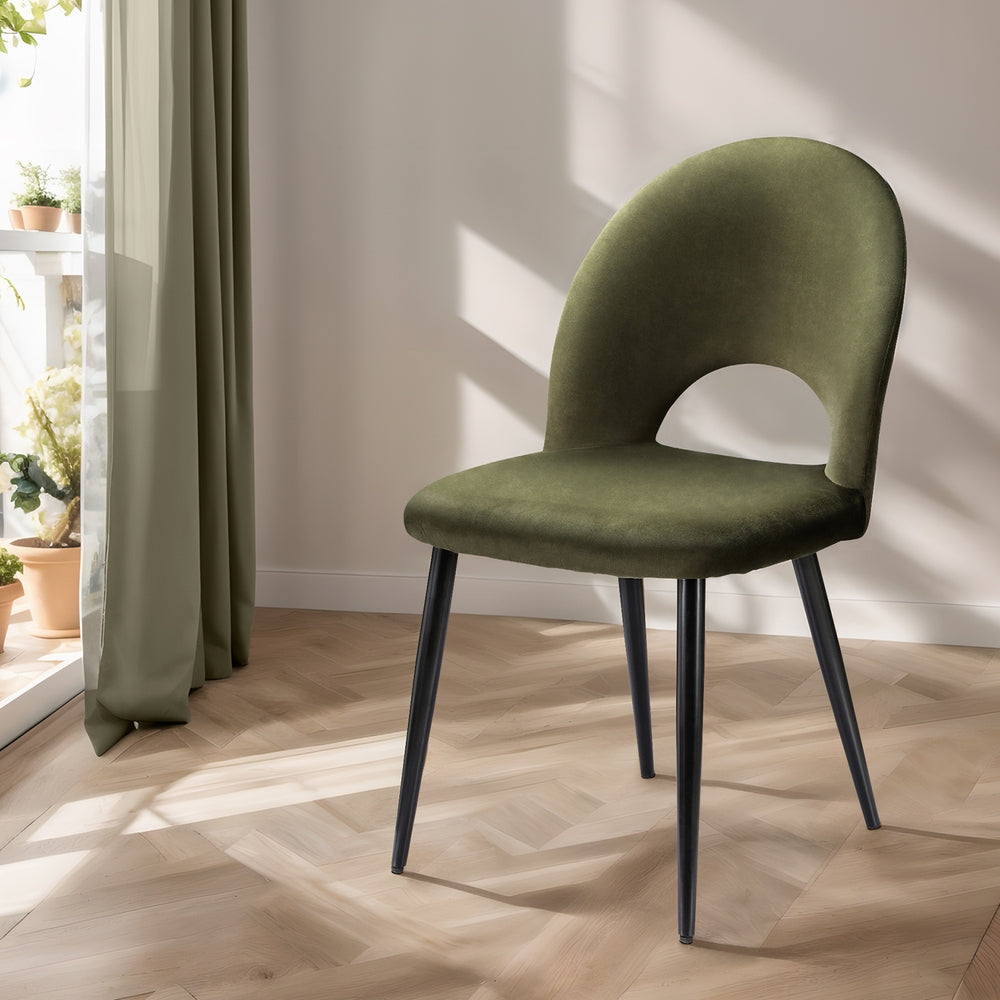 Kieran Velvet Dining Chair Set of 2 – Green