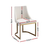Knox Fabric Dining Chair Set of 2 – Beige
