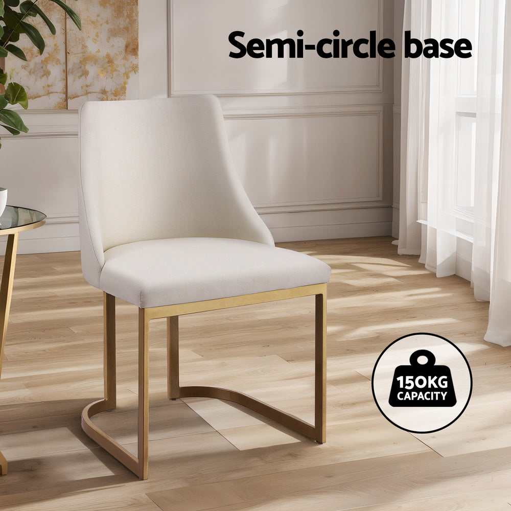 Knox Fabric Dining Chair Set of 2 – Beige