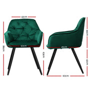 Montrose Velvet Dining Chair Set of 2 – Green