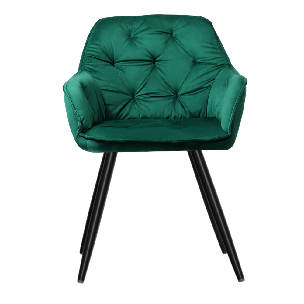 Montrose Velvet Dining Chair Set of 2 – Green