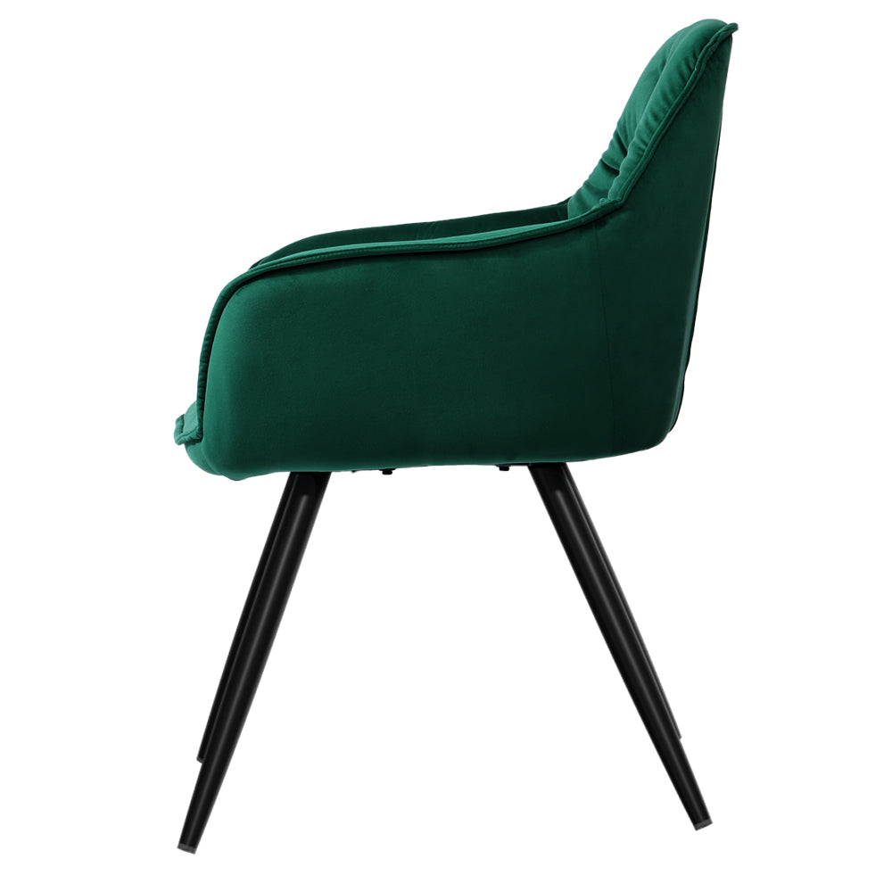 Montrose Velvet Dining Chair Set of 2 – Green