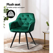 Montrose Velvet Dining Chair Set of 2 – Green