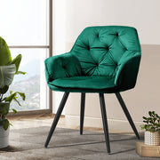 Montrose Velvet Dining Chair Set of 2 – Green