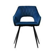 Malone Velvet Dining Chair Set of 2 – Blue