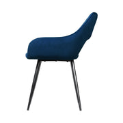 Malone Velvet Dining Chair Set of 2 – Blue