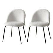 Lyndon Bouclé Dining Chair Set of 2 – White