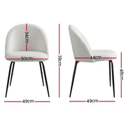 Lyndon Bouclé Dining Chair Set of 2 – White