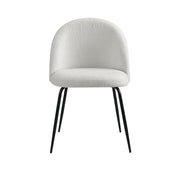 Lyndon Bouclé Dining Chair Set of 2 – White