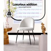 Lyndon Bouclé Dining Chair Set of 2 – White