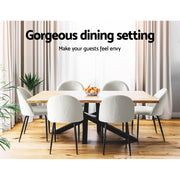 Lyndon Bouclé Dining Chair Set of 2 – White