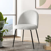 Lyndon Bouclé Dining Chair Set of 2 – White