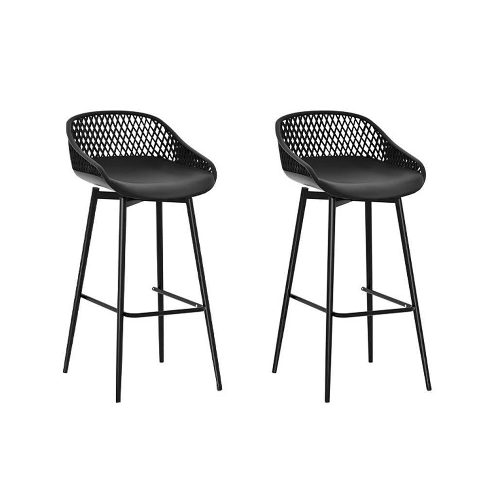Crescent Outdoor Plastic & Metal Bar Stool Set of 2 – Black — image 1