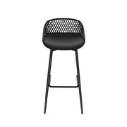 Crescent Outdoor Plastic & Metal Bar Stool Set of 2 – Black — image 3