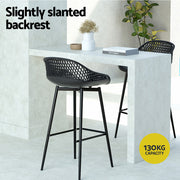 Crescent Outdoor Plastic & Metal Bar Stool Set of 2 – Black — image 5