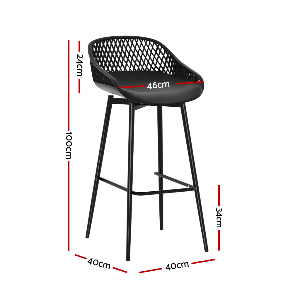 Crescent Metal Gas-Lift Bar Stool – Black