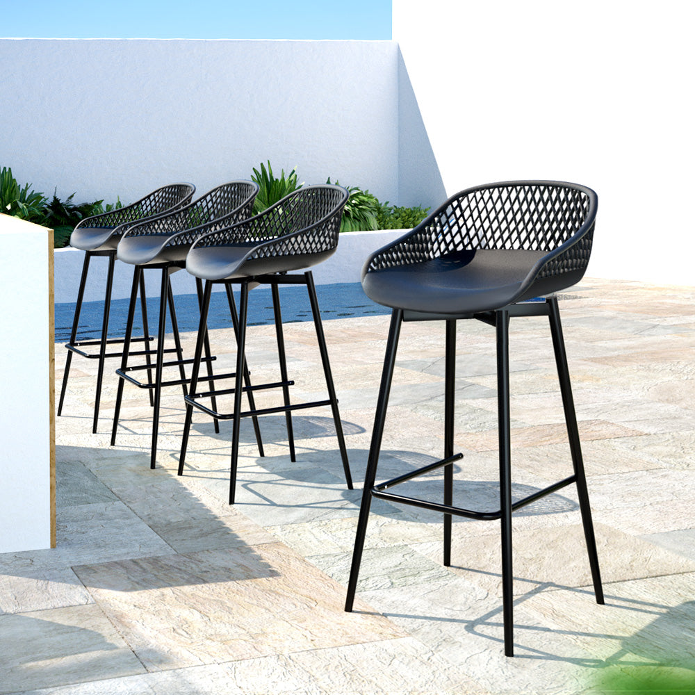 Crescent Metal Gas-Lift Bar Stool – Black