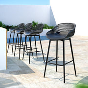 Crescent Metal Gas-Lift Bar Stool – Black