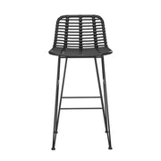 Cobalt Rattan Bar Stool Set of 2 – Black