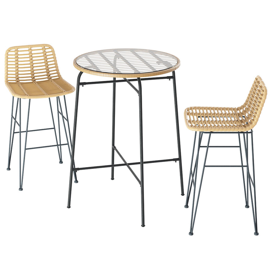 Grafton Wicker Outdoor Bistro Set – Brown