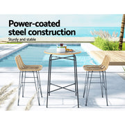 Grafton Wicker Outdoor Bistro Set – Brown