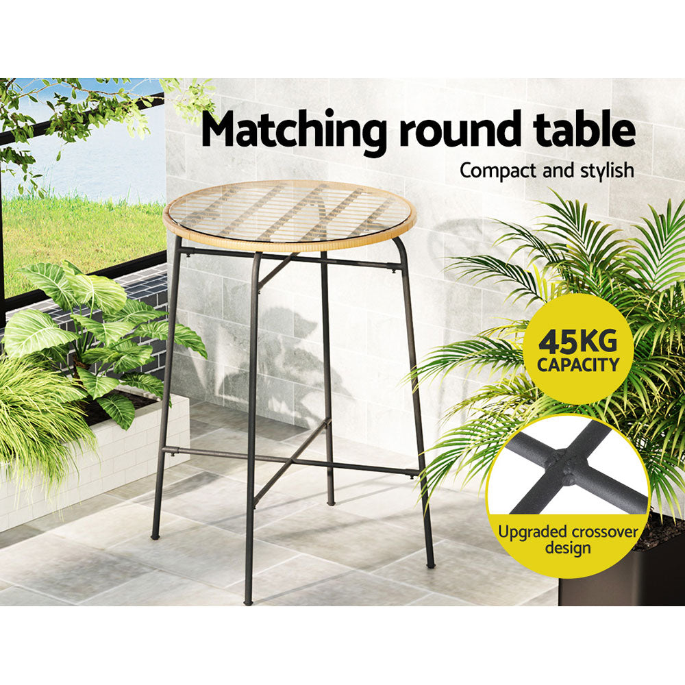 Grafton Wicker Outdoor Bistro Set – Brown