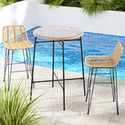 Grafton Wicker Outdoor Bistro Set – Brown