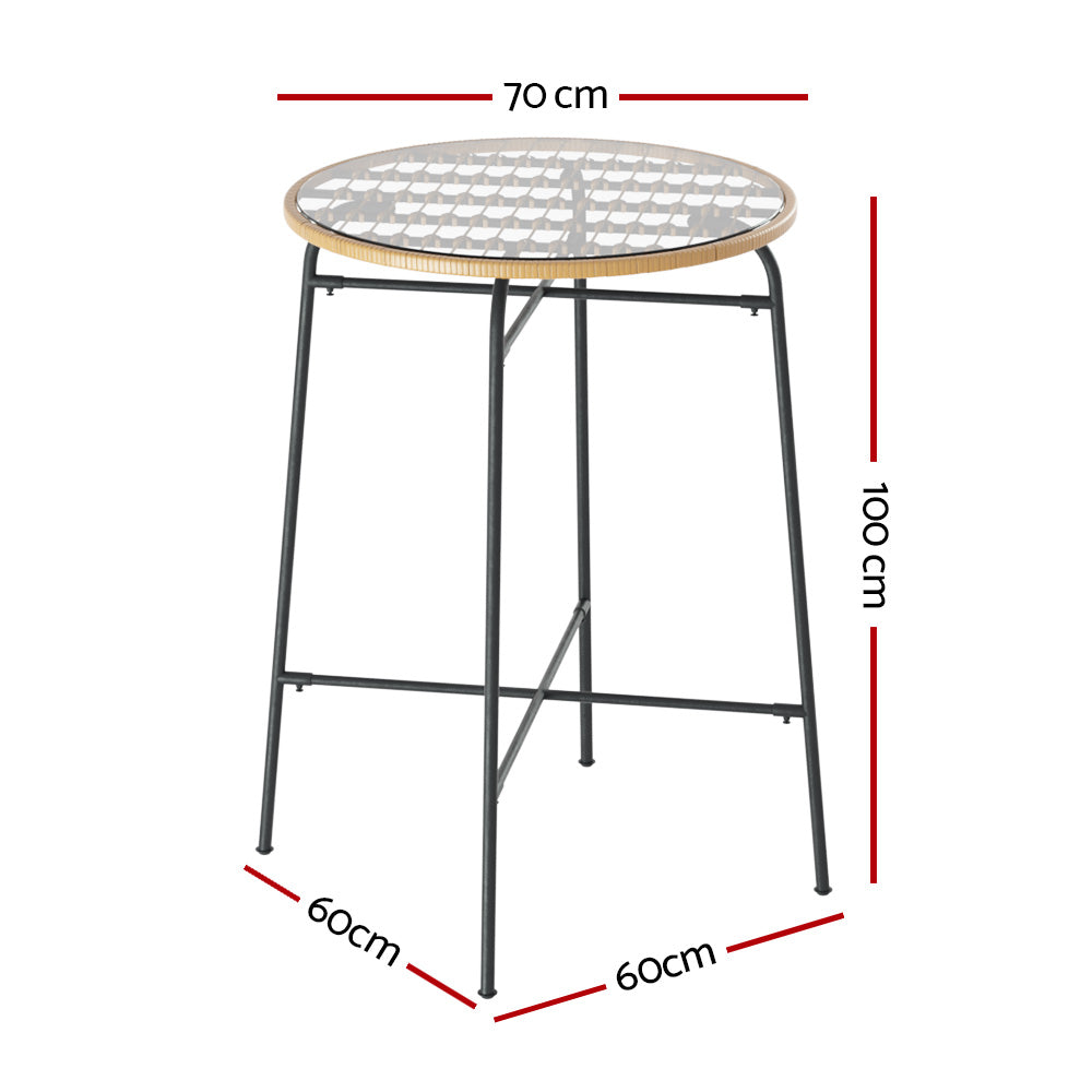 Hampton Wicker Outdoor Bar Table – Beige