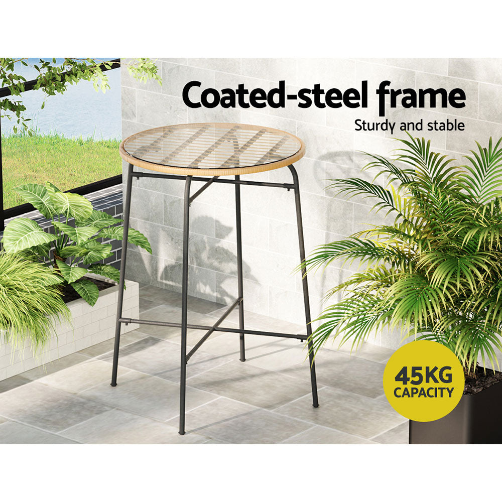 Hampton Wicker Outdoor Bar Table – Beige