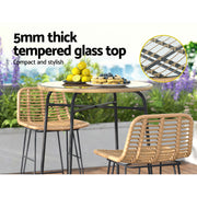 Hampton Wicker Outdoor Bar Table – Beige