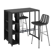 Gibson Wicker Outdoor Bistro Set – Black