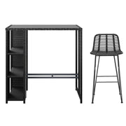 Gibson Wicker Outdoor Bistro Set – Black