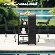 Gibson Wicker Outdoor Bistro Set – Black