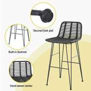 Gibson Wicker Outdoor Bistro Set – Black