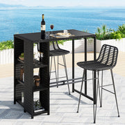 Gibson Wicker Outdoor Bistro Set – Black