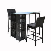Harlow Wicker Outdoor Bistro Set – Grey