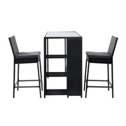 Harlow Wicker Outdoor Bistro Set – Grey