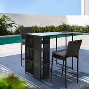 Harlow Wicker Outdoor Bistro Set – Grey