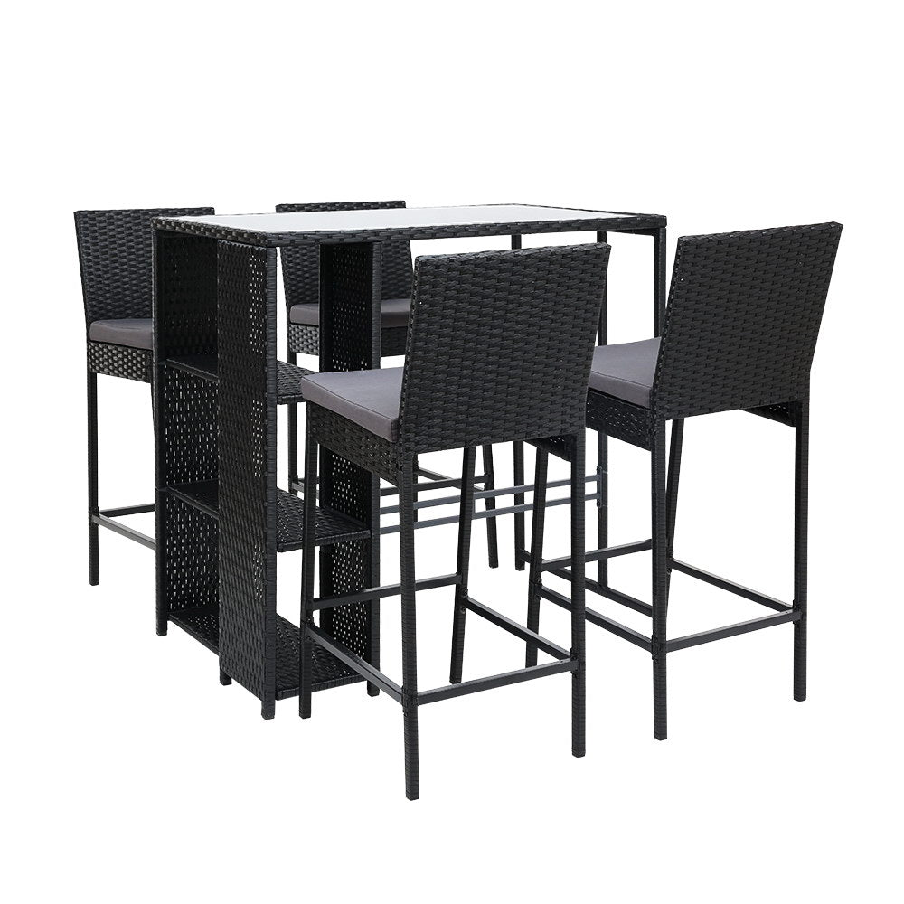Ingram Wicker Outdoor Bistro Set – Grey