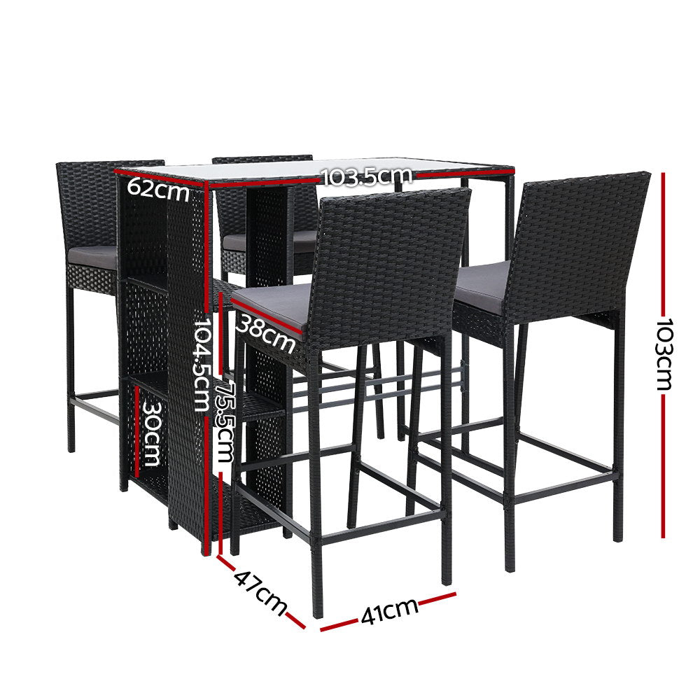 Ingram Wicker Outdoor Bistro Set – Grey