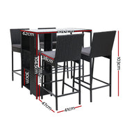 Ingram Wicker Outdoor Bistro Set – Grey