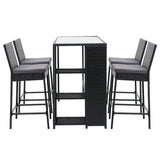 Gardeon 5-Piece Outdoor Bar Set Patio Dining Chairs Wicker Table Stools