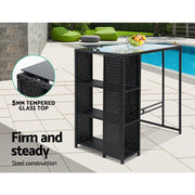 Ingram Wicker Outdoor Bistro Set – Grey